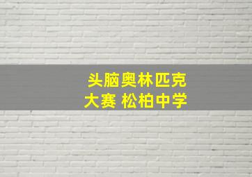 头脑奥林匹克大赛 松柏中学